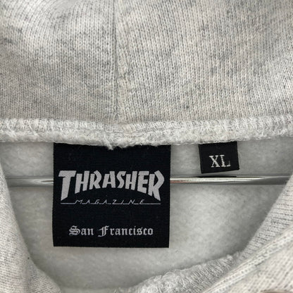 【中古品】【メンズ】 THRASHER スラッシャー パーカー フードジャケット フード付き 長袖 142-250226-OR-01-iwa サイズ：XL カラー：ライトグレー/グレー系 万代Net店