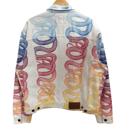 【中古品】【メンズ】 SUPREME × HYSTERIC GLAMOUR シュプリーム ヒステリックグラマー 21SS SNAKE DENIM TRUCKER JACKET デニムジャケット スネーク アウター 149-260615-rs-08-fur サイズ：L カラー：ホワイトデニム 万代Net店
