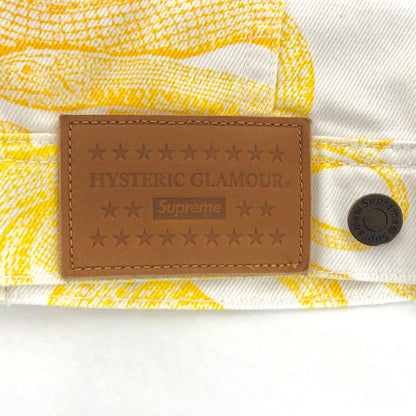 【中古品】【メンズ】 SUPREME × HYSTERIC GLAMOUR シュプリーム ヒステリックグラマー 21SS SNAKE DENIM TRUCKER JACKET デニムジャケット スネーク アウター 149-260615-rs-08-fur サイズ：L カラー：ホワイトデニム 万代Net店