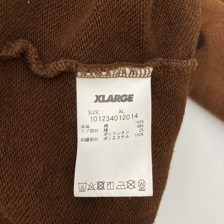 【中古品】【メンズ】 XLARGE エクストララージ パーカー フードジャケット フード付き 長袖 スエットシャツ 142-250226-OR-02-iwa サイズ：XL カラー：ブラウン系 万代Net店