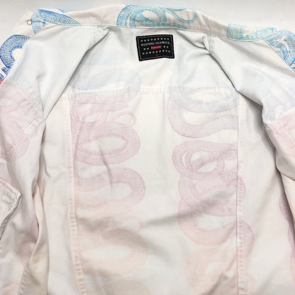【中古品】【メンズ】 SUPREME × HYSTERIC GLAMOUR シュプリーム ヒステリックグラマー 21SS SNAKE DENIM TRUCKER JACKET デニムジャケット スネーク アウター 149-260615-rs-08-fur サイズ：L カラー：ホワイトデニム 万代Net店