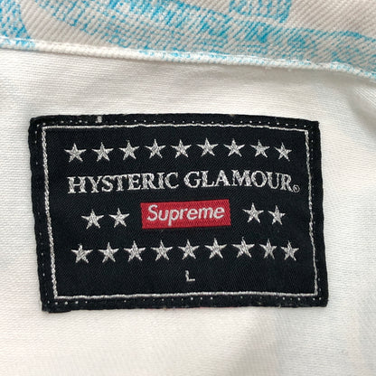 【中古品】【メンズ】 SUPREME × HYSTERIC GLAMOUR シュプリーム ヒステリックグラマー 21SS SNAKE DENIM TRUCKER JACKET デニムジャケット スネーク アウター 149-260615-rs-08-fur サイズ：L カラー：ホワイトデニム 万代Net店