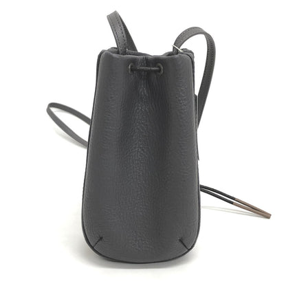 【中古美品】【メンズ/レディース】 BEAMS LIGHTS ビームスライツ レザーミニ巾着 ショルダー ポシェット バッグ 鞄 188-260317-rs-06-fur サイズ：F カラー：チャコール 万代Net店