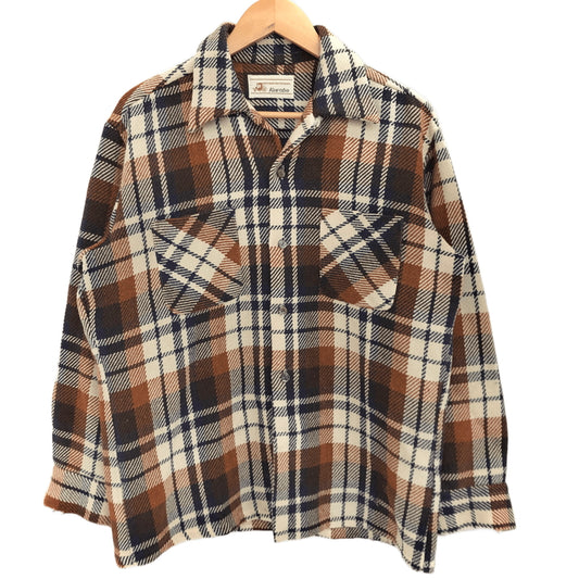 【現状渡し品】【メンズ】 KOWABO FLANNEL SHIRT フランネルシャツ チェックシャツ 長袖 トップス 古着 ヴィンテージ 146-260615-rs-10-fur サイズ：表記なし カラー：ブラウン系 万代Net店