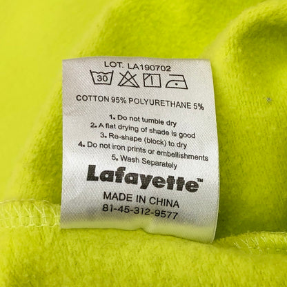 【現状渡し品】【メンズ】 Lafayette ラファイエット HIGH-VIS BOX LOGO CREWNECK SWEATSHIRT LA190702 ボックスロゴ クルーネック スウェット 長袖 トップス ストリート系 142-250306-rs-06-fur サイズ：XL カラー：ネオンイエロー 万代Net店