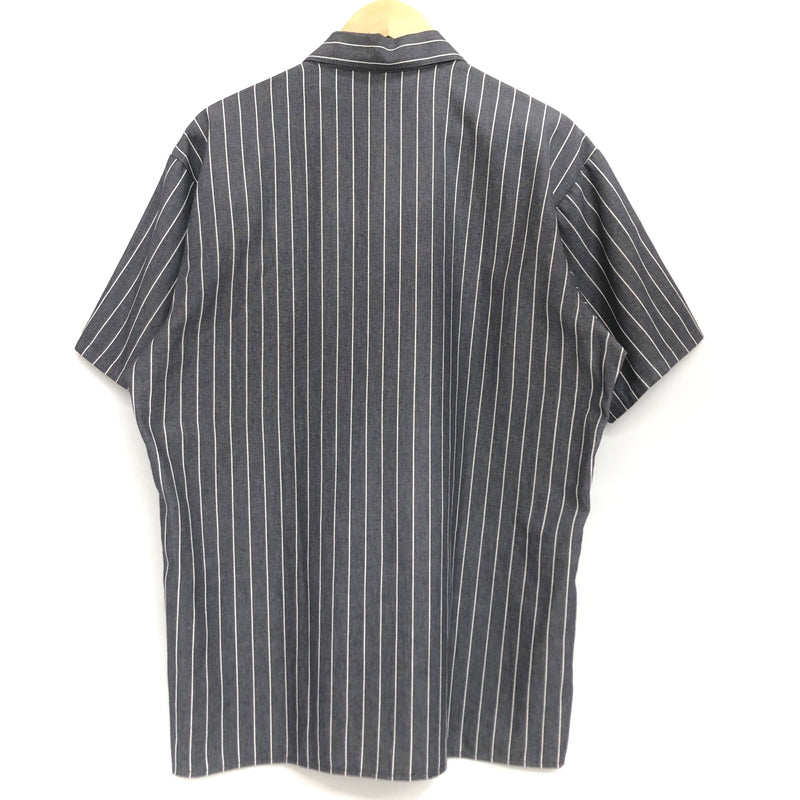 【中古品】【メンズ】 BEN DAVIS ベンデイビス 90S PULLOVER HALF ZIP STRIPE S/S SHIRT ハーフジップ シャツ 半袖 トップス 古着 ヴィンテージ 146-260616-rs-02-fur サイズ：M カラー：グレー/ホワイト 万代Net店