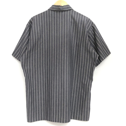 【中古品】【メンズ】 BEN DAVIS ベンデイビス 90S PULLOVER HALF ZIP STRIPE S/S SHIRT ハーフジップ シャツ 半袖 トップス 古着 ヴィンテージ 146-260616-rs-02-fur サイズ：M カラー：グレー/ホワイト 万代Net店
