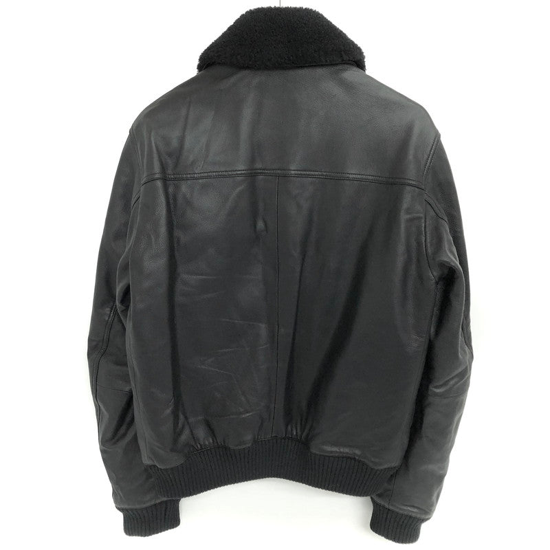 【中古品】【メンズ】 HUGO BOSS ヒューゴボス レザージャケット G-1 フライトジャケット ボア付き アウター 141-260318-rs-03-fur サイズ：44 カラー：ブラック 万代Net店