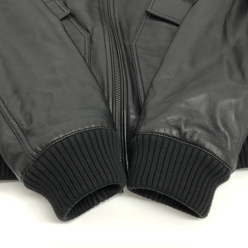 【中古品】【メンズ】 HUGO BOSS ヒューゴボス レザージャケット G-1 フライトジャケット ボア付き アウター 141-260318-rs-03-fur サイズ：44 カラー：ブラック 万代Net店