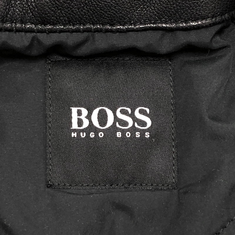 【中古品】【メンズ】 HUGO BOSS ヒューゴボス レザージャケット G-1 フライトジャケット ボア付き アウター 141-260318-rs-03-fur サイズ：44 カラー：ブラック 万代Net店
