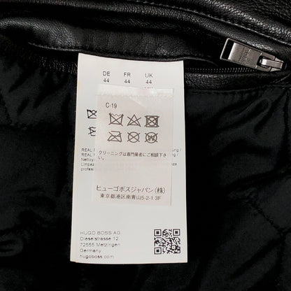 【中古品】【メンズ】 HUGO BOSS ヒューゴボス レザージャケット G-1 フライトジャケット ボア付き アウター 141-260318-rs-03-fur サイズ：44 カラー：ブラック 万代Net店