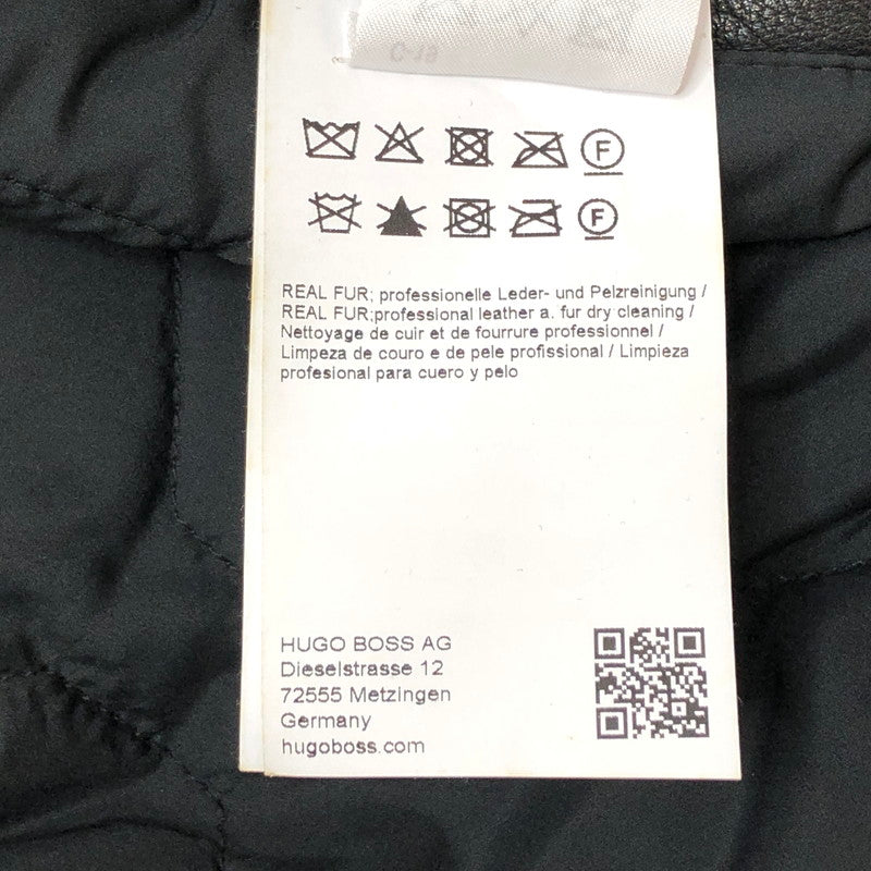【中古品】【メンズ】 HUGO BOSS ヒューゴボス レザージャケット G-1 フライトジャケット ボア付き アウター 141-260318-rs-03-fur サイズ：44 カラー：ブラック 万代Net店