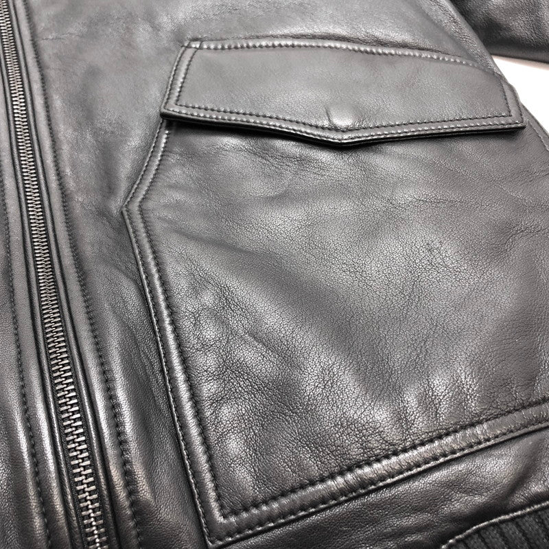 【中古品】【メンズ】 HUGO BOSS ヒューゴボス レザージャケット G-1 フライトジャケット ボア付き アウター 141-260318-rs-03-fur サイズ：44 カラー：ブラック 万代Net店