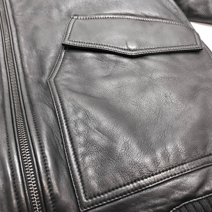 【中古品】【メンズ】 HUGO BOSS ヒューゴボス レザージャケット G-1 フライトジャケット ボア付き アウター 141-260318-rs-03-fur サイズ：44 カラー：ブラック 万代Net店