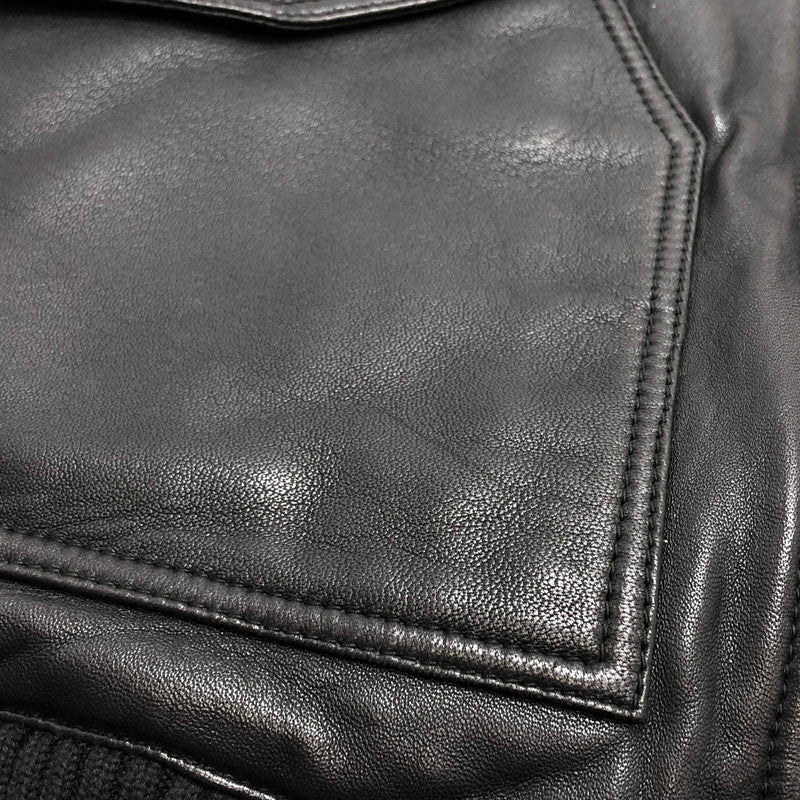 【中古品】【メンズ】 HUGO BOSS ヒューゴボス レザージャケット G-1 フライトジャケット ボア付き アウター 141-260318-rs-03-fur サイズ：44 カラー：ブラック 万代Net店