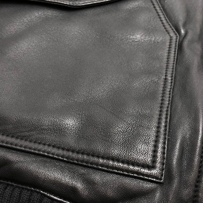 【中古品】【メンズ】 HUGO BOSS ヒューゴボス レザージャケット G-1 フライトジャケット ボア付き アウター 141-260318-rs-03-fur サイズ：44 カラー：ブラック 万代Net店