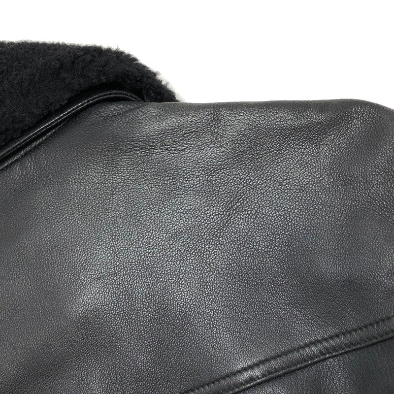 【中古品】【メンズ】 HUGO BOSS ヒューゴボス レザージャケット G-1 フライトジャケット ボア付き アウター 141-260318-rs-03-fur サイズ：44 カラー：ブラック 万代Net店
