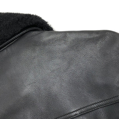 【中古品】【メンズ】 HUGO BOSS ヒューゴボス レザージャケット G-1 フライトジャケット ボア付き アウター 141-260318-rs-03-fur サイズ：44 カラー：ブラック 万代Net店