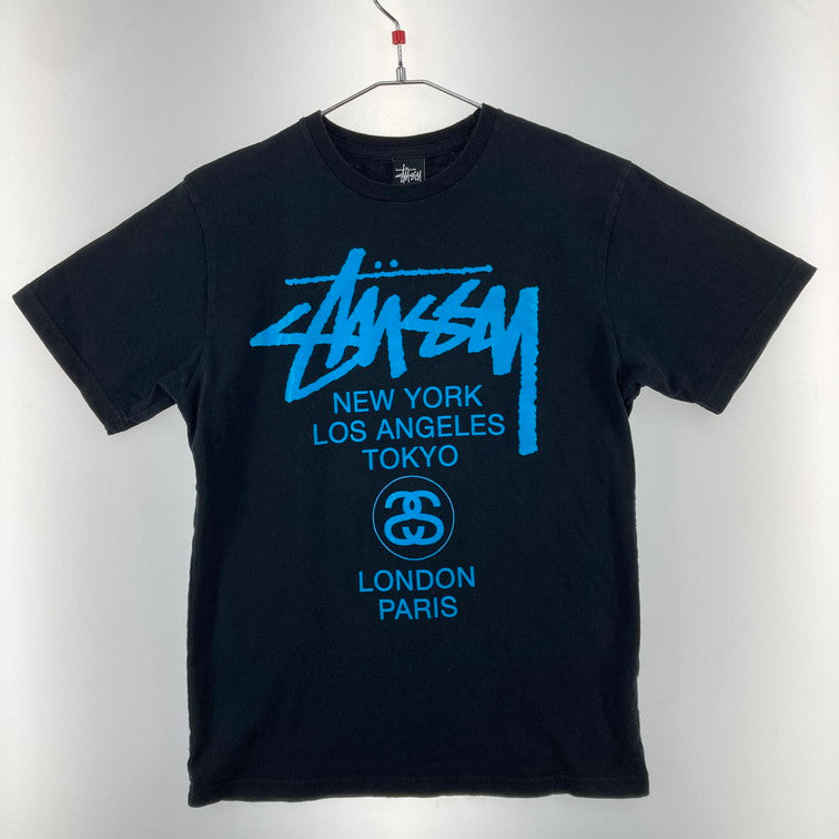 【中古品】【メンズ/レディース】 STUSSY ステューシー S TEE Tシャツ 半袖  142-250228-OR-01-iwa サイズ：S カラー：ブラック系 万代Net店