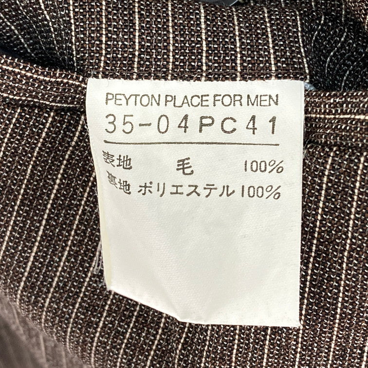 【中古品】【メンズ】 PEYTON PLACE FOR MEN 35-04-PC41 STRIPED WOOL SLACKS スラックス ストライプ 157-260315-WA-12-iwa サイズ：L カラー：ブラウン 万代Net店