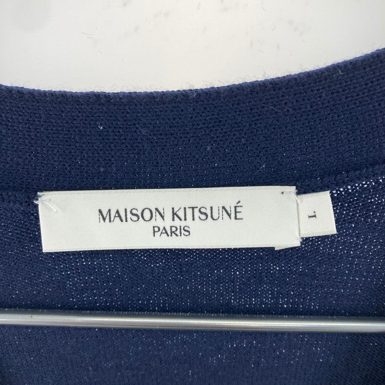 【中古品】【メンズ】 MAISON KITSUNE メゾンキツネ カーディガン 長袖 長袖カーディガン 147-250228-OR-02-iwa サイズ：L カラー：ネイビー/紺系 万代Net店