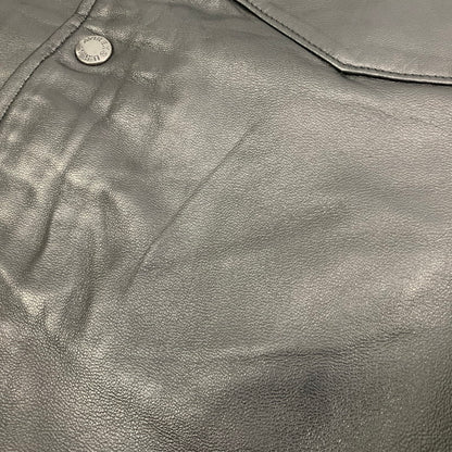 【中古品】【メンズ】 AVIREX アヴィレックス 6121051 SHEEPSKIN LEATHER CPO SHIRT シープスキン レザー シーピーオー シャツ トップス 長袖 145-261015-cs-07-izu サイズ：XL カラー：ブラック 万代Net店