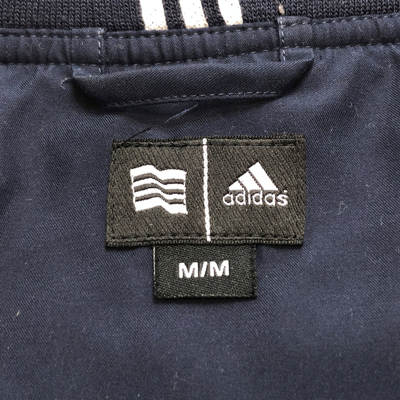 【中古品】【メンズ】 adidas アディダス V-NECK PULLOVER 2WAY Vネックプルオーバー 長袖 半袖 トップス カンボジア製 古着 ヴィンテージ 146-260901-rs-01-fur サイズ：M カラー：ネイビー 万代Net店