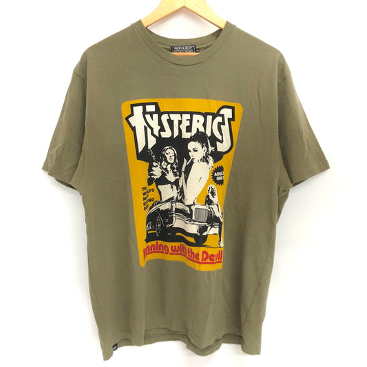 【中古品】【メンズ】 HYSTERIC GLAMOUR ヒステリックグラマー HYSTERIC MOVIE S/S TEE 02251CT19 半袖 Tシャツ トップス 140-260831-rs-09-fur サイズ：XL カラー：カーキ 万代Net店