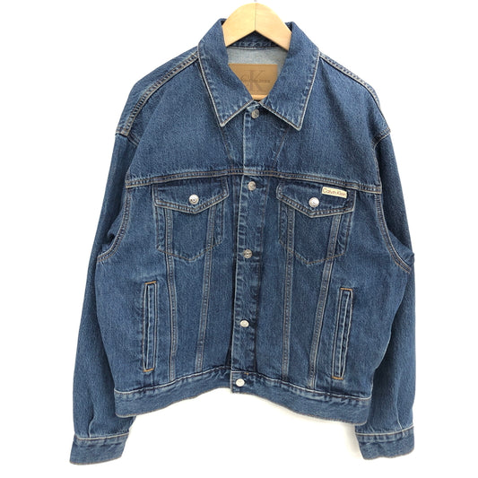 【中古品】【メンズ】 CALVIN KLEIN カルバンクライン 90S DENIM JACKET 40EM719 パシフィコトラッカー デニムジャケット アウター 古着 141-260901-rs-03-fur サイズ：M カラー：インディゴ 万代Net店