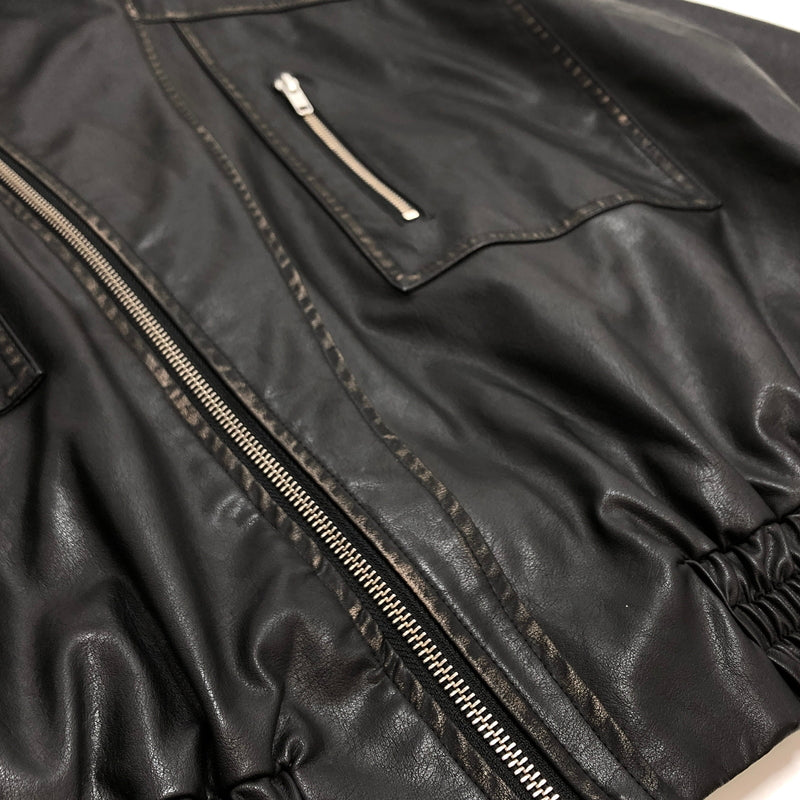【中古品】【レディース】 MURUA ムルーア FAUX LEATHER JACKET 012450200301-01 フェイクレザージャケット アウター 古着 169-260901-rs-07-fur サイズ：F カラー：ブラック 万代Net店