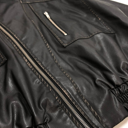 【中古品】【レディース】 MURUA ムルーア FAUX LEATHER JACKET 012450200301-01 フェイクレザージャケット アウター 古着 169-260901-rs-07-fur サイズ：F カラー：ブラック 万代Net店