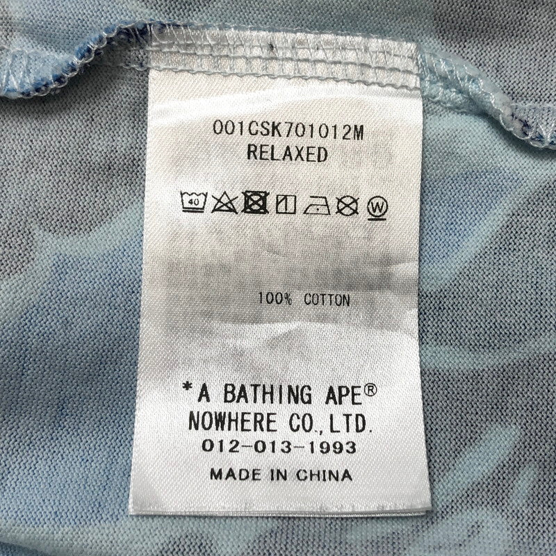 【中古品】【メンズ】 A BATHING APE アベイシングエイプ ABC CAMO RELAXED FIT BAPE LOGO TEE ロゴ Tシャツ 迷彩 カモフラージュ柄 半袖 トップス 142-251016-rs-03-fur サイズ：XL カラー：ブルー 万代Net店
