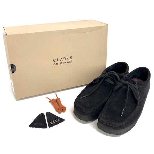 【中古品】【レディース】 Clarks クラークス Wallabee 261555197060 ワラビー ブーツ スエード シューズ 靴 164-250708-rs-04-fur サイズ：UK 6(24.0cm相当) カラー：ブラック 万代Net店
