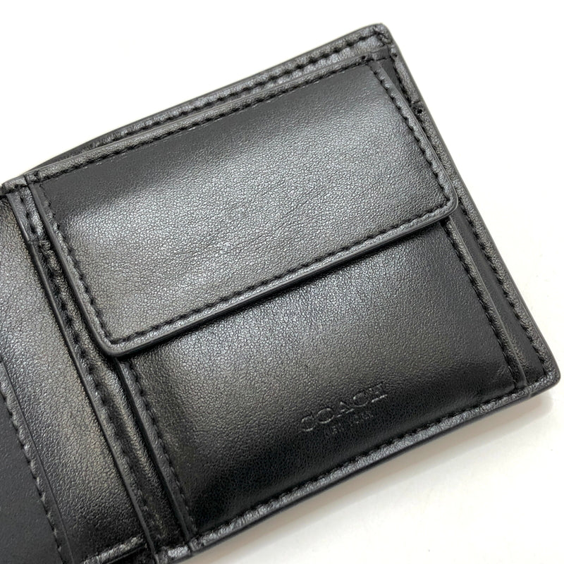 【中古品】【メンズ】 COACH コーチ F75363 シグネチャー 二つ折り財布 コンパクトウォレット 181-260616-rs-06-fur カラー：ブラック 万代Net店