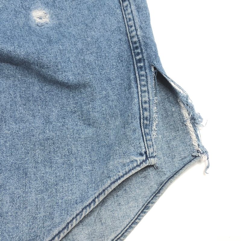 【現状渡し品】【メンズ】 TOMMY HILFIGER トミーヒルフィガー 90S LS DENIM BD SHIRT ダメージ加工 長袖 シャツ トップス 古着 ヴィンテージ 146-260616-rs-10-fur サイズ：S カラー：ブルー系 万代Net店