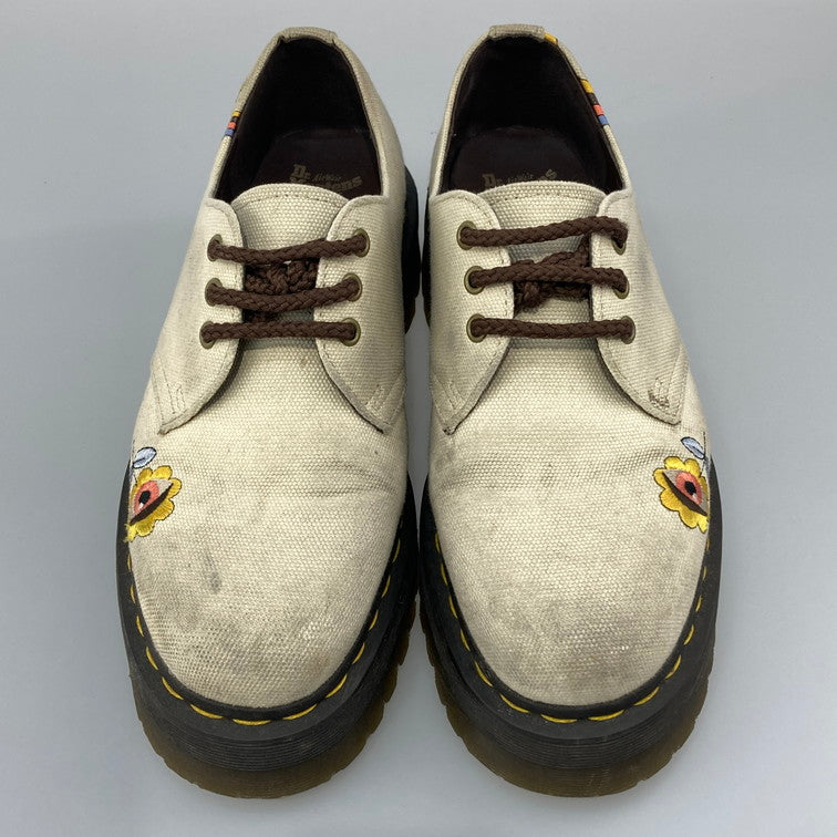 【中古品】【メンズ/レディース】 Dr.Martens ドクターマーチン AW006 VEGAN 1461 QUAD シューズ キャンバス レトロ柄 本体のみ（箱なし） 164-251211-WA-09-iwa サイズ：UK 9 カラー：ベージュ ブラウン 万代Net店