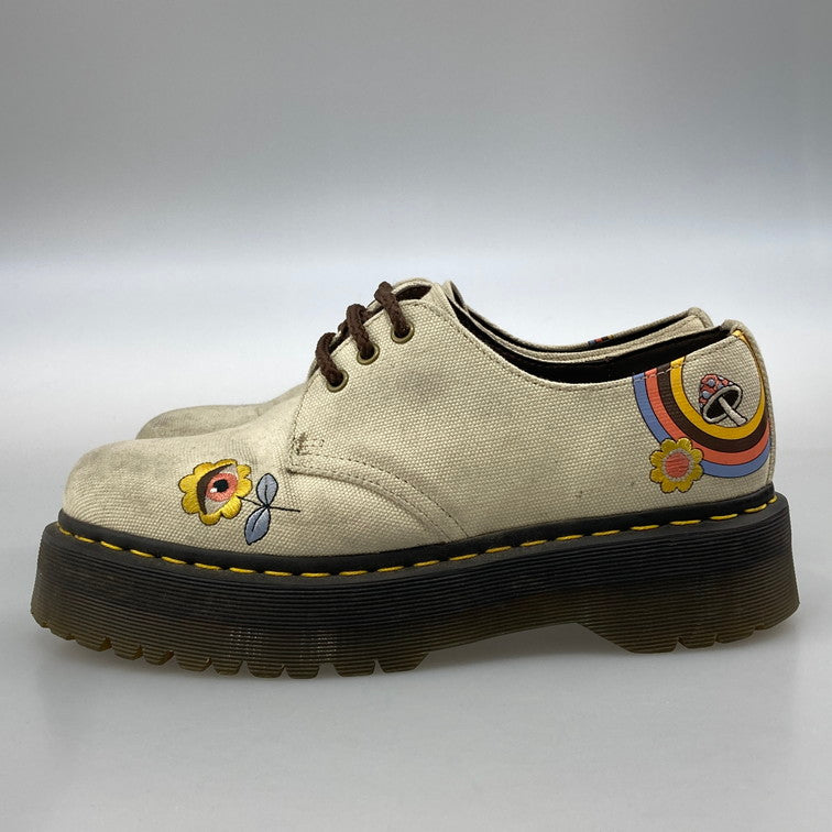 【中古品】【メンズ/レディース】 Dr.Martens ドクターマーチン AW006 VEGAN 1461 QUAD シューズ キャンバス レトロ柄 本体のみ（箱なし） 164-251211-WA-09-iwa サイズ：UK 9 カラー：ベージュ ブラウン 万代Net店