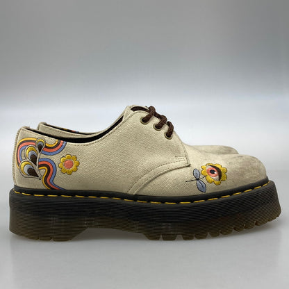 【中古品】【メンズ/レディース】 Dr.Martens ドクターマーチン AW006 VEGAN 1461 QUAD シューズ キャンバス レトロ柄 本体のみ（箱なし） 164-251211-WA-09-iwa サイズ：UK 9 カラー：ベージュ ブラウン 万代Net店
