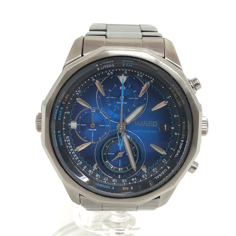 【現状渡し品】【メンズ/レディース】 SEIKO WIRED セイコー ワイアード THE BLUE VK67-K090 ザ・ブルー クォーツ式 クロノグラフ ウォッチ 腕時計 198-260902-rs-05-fur カラー：シルバー/ブルー 万代Net店