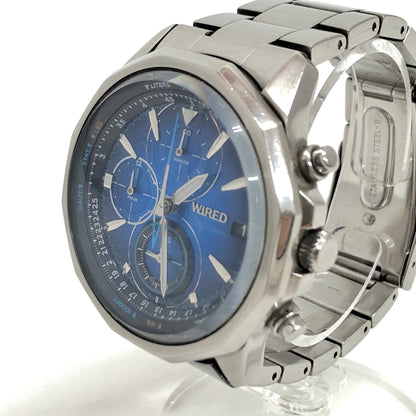 【現状渡し品】【メンズ/レディース】 SEIKO WIRED セイコー ワイアード THE BLUE VK67-K090 ザ・ブルー クォーツ式 クロノグラフ ウォッチ 腕時計 198-260902-rs-05-fur カラー：シルバー/ブルー 万代Net店