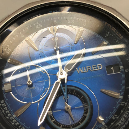 【現状渡し品】【メンズ/レディース】 SEIKO WIRED セイコー ワイアード THE BLUE VK67-K090 ザ・ブルー クォーツ式 クロノグラフ ウォッチ 腕時計 198-260902-rs-05-fur カラー：シルバー/ブルー 万代Net店