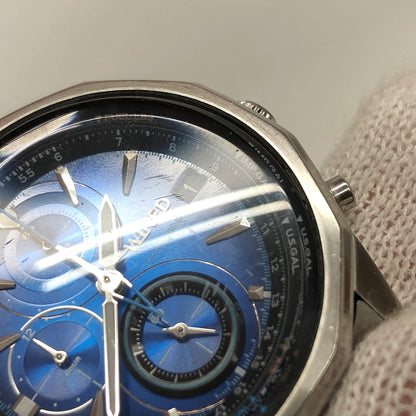 【現状渡し品】【メンズ/レディース】 SEIKO WIRED セイコー ワイアード THE BLUE VK67-K090 ザ・ブルー クォーツ式 クロノグラフ ウォッチ 腕時計 198-260902-rs-05-fur カラー：シルバー/ブルー 万代Net店