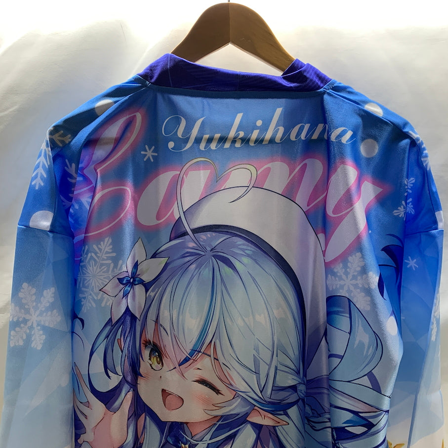 【現状渡し品】 バーチャルYouTuber ホロライブ 雪花ラミィ 活動4周年記念　雪花ラミィ ラミィ推し はっぴ ブルー×ホワイト フリーサイズ 053-260918-MS-06-min 万代Net店