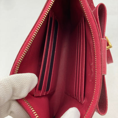 【中古品】【レディース】 PRADA プラダ 1M1441 SAFFIANO リボンポーチ レザー ストラップ付 181-250824-NS-03-iwa カラー：ピンク 万代Net店