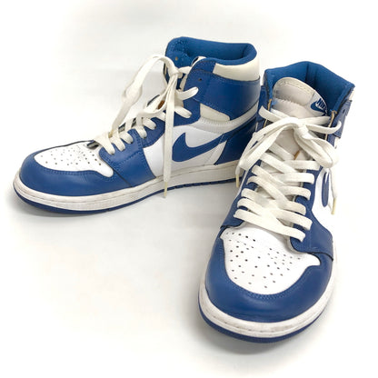 【中古品】【メンズ】 NIKE ナイキ AIR JORDAN 1 RETRO HIGH "STORM BLUE" 555088-127 エア ジョーダン レトロ ハイ スニーカー シューズ 靴 160-260617-rs-02-fur サイズ：28.0cm US10 カラー：ホワイト/ストームブルー 万代Net店