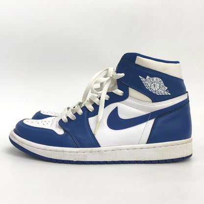 【中古品】【メンズ】 NIKE ナイキ AIR JORDAN 1 RETRO HIGH "STORM BLUE" 555088-127 エア ジョーダン レトロ ハイ スニーカー シューズ 靴 160-260617-rs-02-fur サイズ：28.0cm US10 カラー：ホワイト/ストームブルー 万代Net店