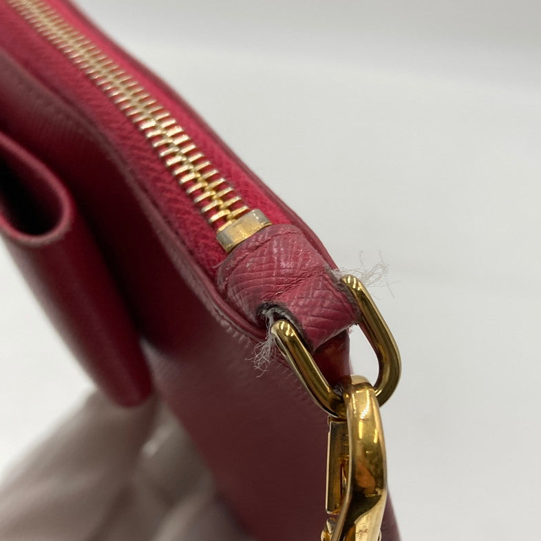 【中古品】【レディース】 PRADA プラダ 1M1441 SAFFIANO リボンポーチ レザー ストラップ付 181-250824-NS-03-iwa カラー：ピンク 万代Net店