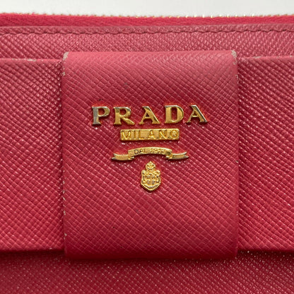 【中古品】【レディース】 PRADA プラダ 1M1441 SAFFIANO リボンポーチ レザー ストラップ付 181-250824-NS-03-iwa カラー：ピンク 万代Net店
