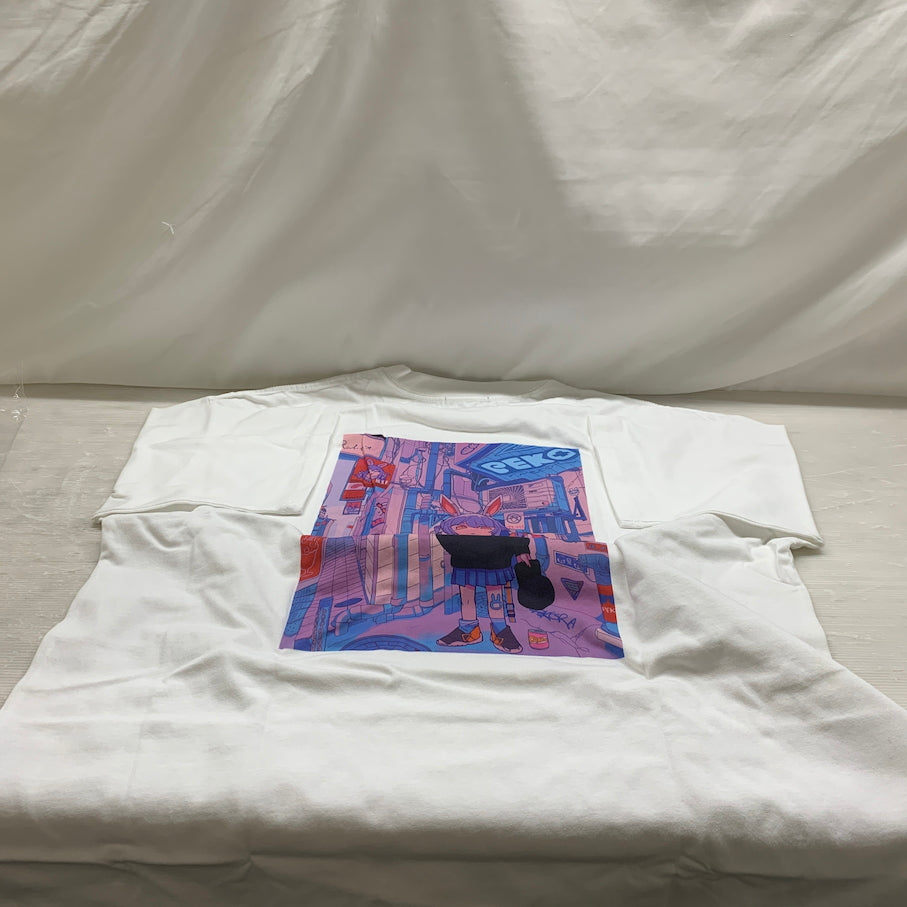 【現状渡し品】 兎田ぺこら UP2M Tシャツ ホワイト フリーサイズ 「バーチャルYouTuber ホロライブ 兎田ぺこら 200万人記念 053-260918-MS-08-min 万代Net店