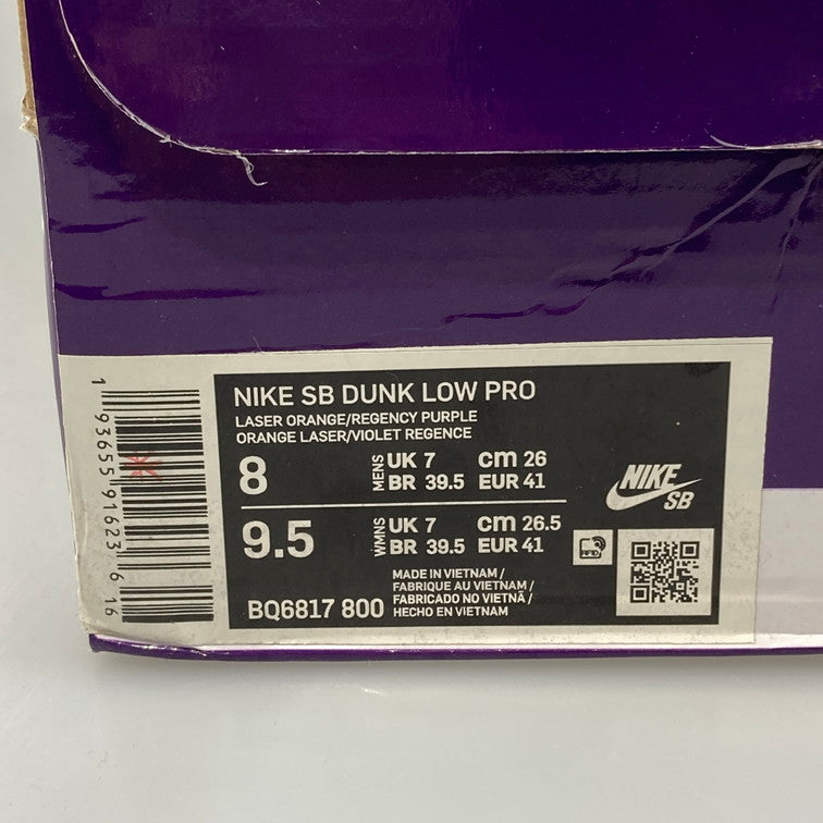 【中古品】【メンズ】 NIKE ナイキ BQ6817-800 SB DUNK LOW PRO スニーカー 160-251213-WA-03-iwa サイズ：26cm カラー：LASER ORANGE/REGENCY PURPLE 万代Net店